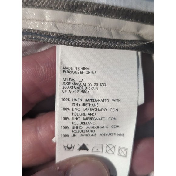 Hoss Intropia Coated 100% Linen Tan Blazer Jacket Designer Boho Sz 44 US Sz 12 - Picture 10 of 13